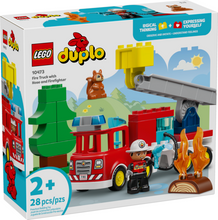 Load image into Gallery viewer, Duplo Fire Truck With Hose And Firefighter