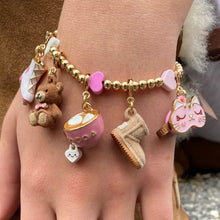 Load image into Gallery viewer, Gold Furry Bootie Charm