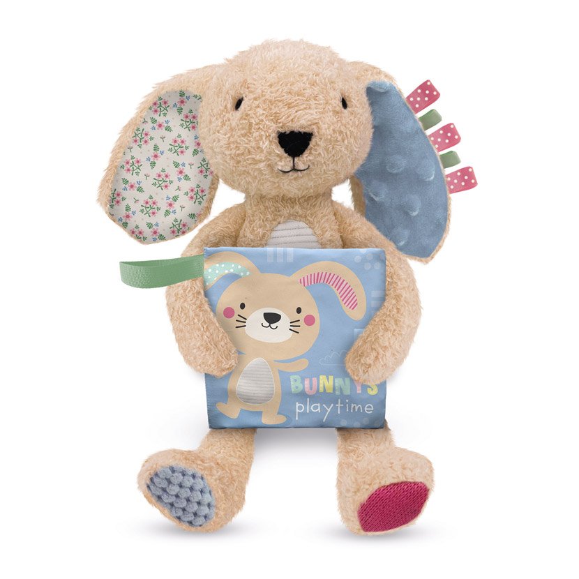 Sensory Snuggables Rabbit With Book Plush