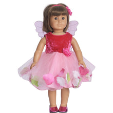 Load image into Gallery viewer, 18" Fuchsia Doll Flower Fairy Tulle Dress Set