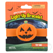 Load image into Gallery viewer, 8.5" Light Up Jack-O-Lantern Snap Bracelet