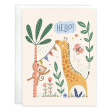 Load image into Gallery viewer, Giraffe And Monkey Baby Card