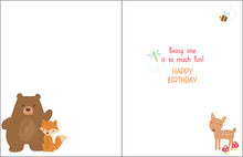 Load image into Gallery viewer, First Birthday Forest Card