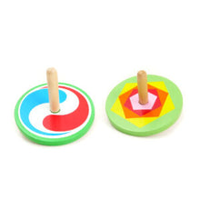 Load image into Gallery viewer, Colourful Wooden Spinning Top
