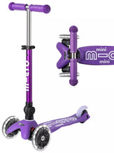 Load image into Gallery viewer, Foldable Purple LED Mini Micro Kickboard Scooter