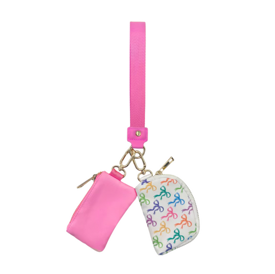 Vivid Bow Dual Wallet Keychain Wristlet