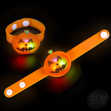 Load image into Gallery viewer, 8.5" Light Up Jack-O-Lantern Snap Bracelet