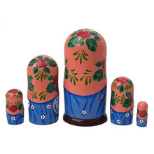 Load image into Gallery viewer, 5 Piece Maiden With Orange Tabby Cat Nesting Doll