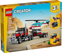 Load image into Gallery viewer, Creator Flatbed Truck With Helicopter