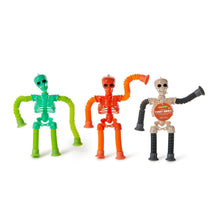 Load image into Gallery viewer, Funny Bones Light Up Flexible Accordion Skeleton With Suction Cups