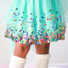 Load image into Gallery viewer, Aqua Confetti Tutu Size 4-6