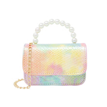 Load image into Gallery viewer, Tie Dye Crocodile Pearl Handle Bag Pink