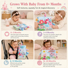 Load image into Gallery viewer, Unicorn &amp; Princess Crinkle Cloth Book With Stroller Ring