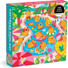 Load image into Gallery viewer, 500 Piece Capybara Pool Day Puzzle