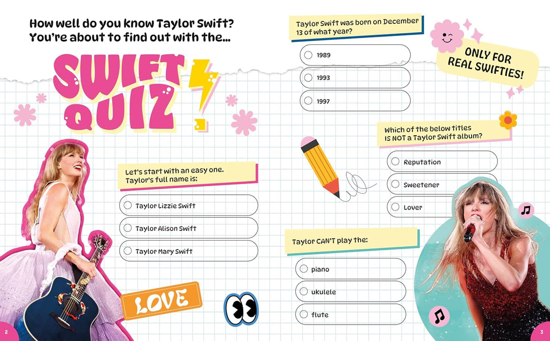 Taylor Swift: Coloring, Quizzes & Games, Photos & Facts Book