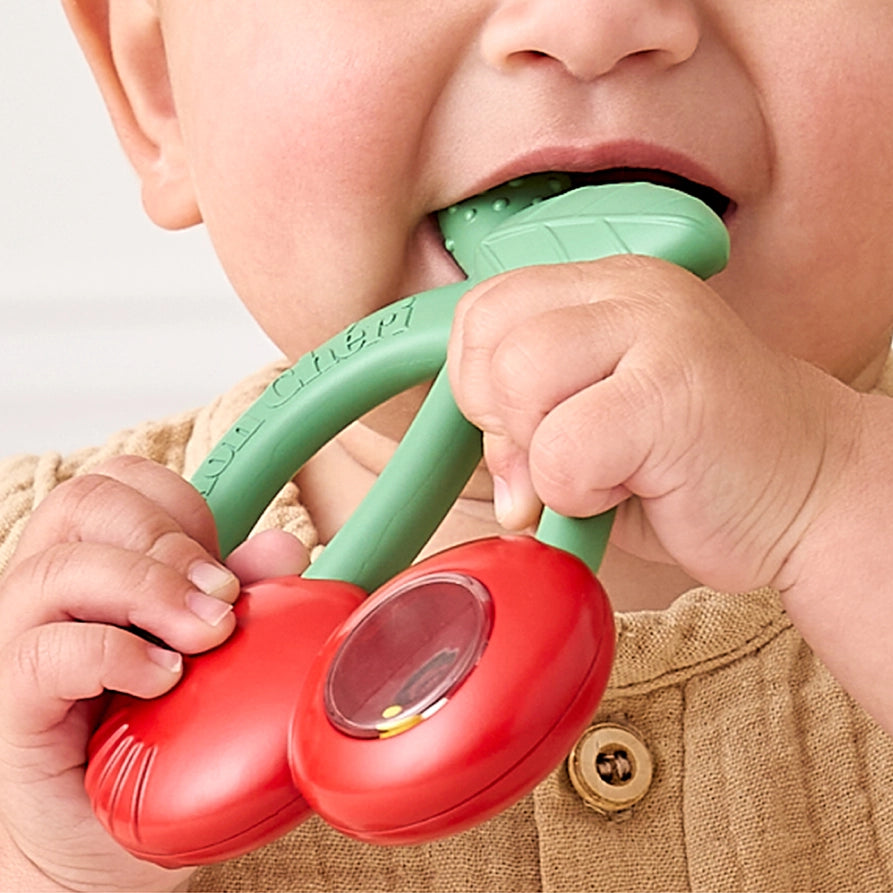 Bitzy Shake Silicone Teether With Rattle Cherries