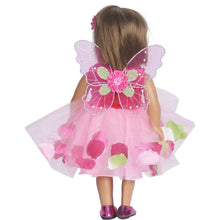 Load image into Gallery viewer, 18" Fuchsia Doll Flower Fairy Tulle Dress Set