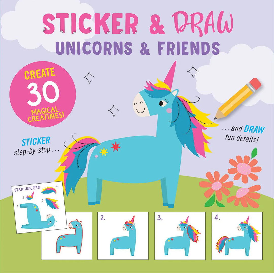 Sticker & Draw Unicorns & Friends Book