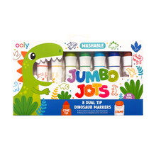 Load image into Gallery viewer, Jumbo Jots Dual Tip Cone &amp; Stamp Dinosaur Markers