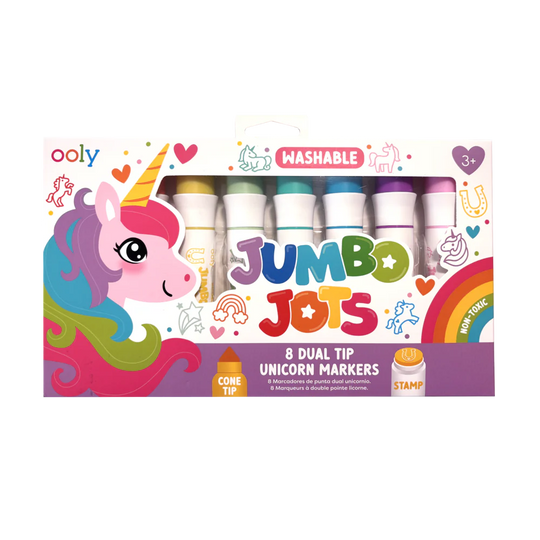 Jumbo Jots Dual Tip Cone & Stamp Unicorn Markers