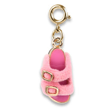 Load image into Gallery viewer, Gold Furry Pink Sandal Charm