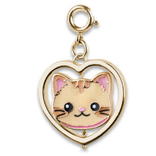 Load image into Gallery viewer, Gold Cat&amp; Dog Spinner Charm