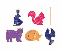 Load image into Gallery viewer, Pockets Scratch Art Wooden Animals