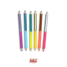 Load image into Gallery viewer, Butterflies 6 Double Sided Jumbo Pencils
