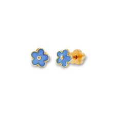 Load image into Gallery viewer, Blue Flowers Kids Earrings