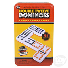 Load image into Gallery viewer, Double 12 Dominoes Tin