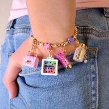 Load image into Gallery viewer, Gold Pink Purse Charm