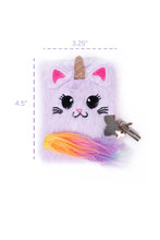 Load image into Gallery viewer, Caticorn Furry Journal With Lock &amp; Pen