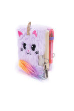 Load image into Gallery viewer, Caticorn Furry Journal With Lock &amp; Pen