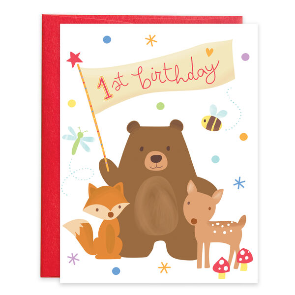 First Birthday Forest Card