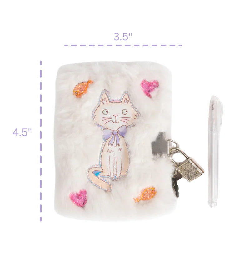 Cuddle Cat Furry Journal With Lock & Pen
