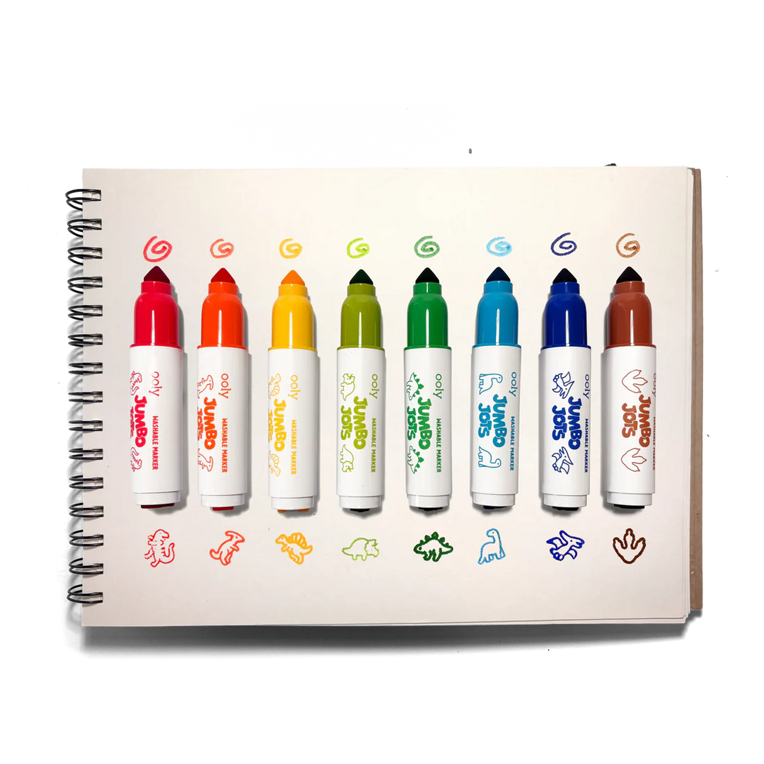 Jumbo Jots Dual Tip Cone & Stamp Dinosaur Markers