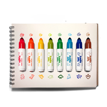Load image into Gallery viewer, Jumbo Jots Dual Tip Cone &amp; Stamp Dinosaur Markers