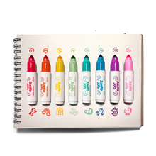 Load image into Gallery viewer, Jumbo Jots Dual Tip Cone &amp; Stamp Unicorn Markers