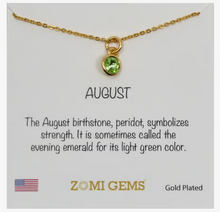 Load image into Gallery viewer, Gold Birthstone Necklace