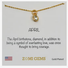 Load image into Gallery viewer, Gold Birthstone Necklace