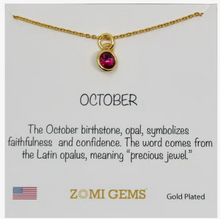Load image into Gallery viewer, Gold Birthstone Necklace