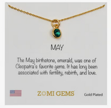 Load image into Gallery viewer, Gold Birthstone Necklace