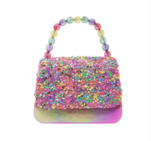 Load image into Gallery viewer, Pink &amp; Purple Sparkly Glitter Sequin Hard Handbag