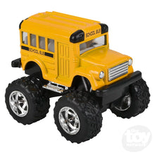 Load image into Gallery viewer, 3.75" Die-Cast Pull Back Big Wheel School Bus