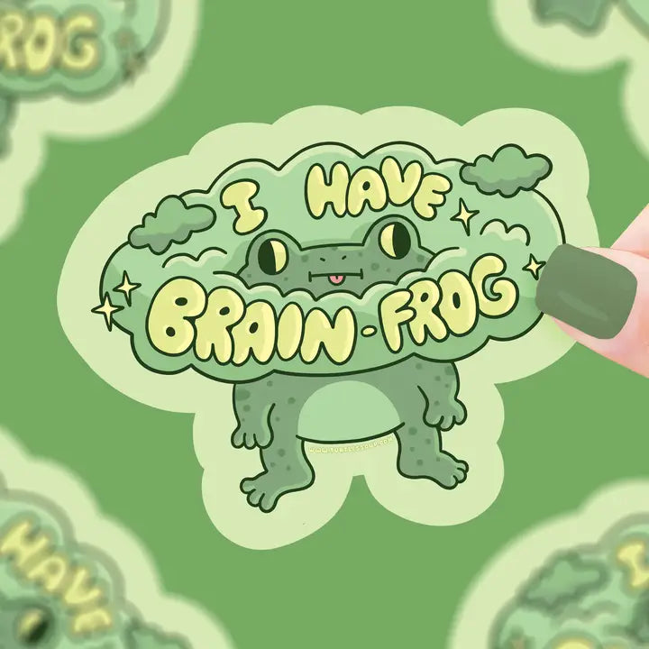 I Have Brain Frog Vinyl Sticker
