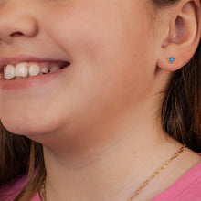 Load image into Gallery viewer, Blue Flowers Kids Earrings