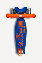 Load image into Gallery viewer, Foldable LED Neon Blaze Orange/Navy Maxi Micro Kickboard Deluxe Scooter
