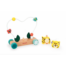 Load image into Gallery viewer, Tropik Pull-Along Jaguar Stacking Bead Toy