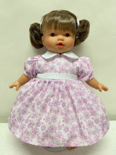 Load image into Gallery viewer, 10" Purple Floral Print Doll Dress