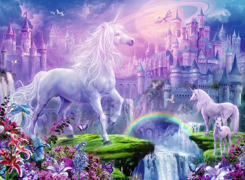 100 PC Unicorn Kingdom Glitter Puzzle